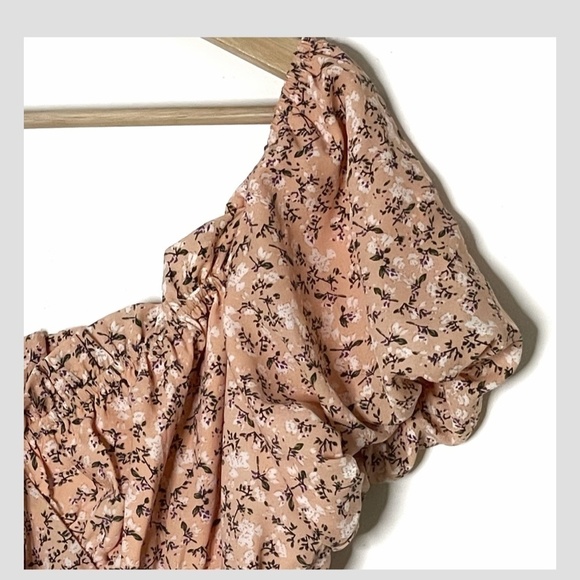 NWT Lulus Reason To Be Dress Ditsy Floral Off Shoulder Ruched Mini Dress Size L - Picture 9 of 11